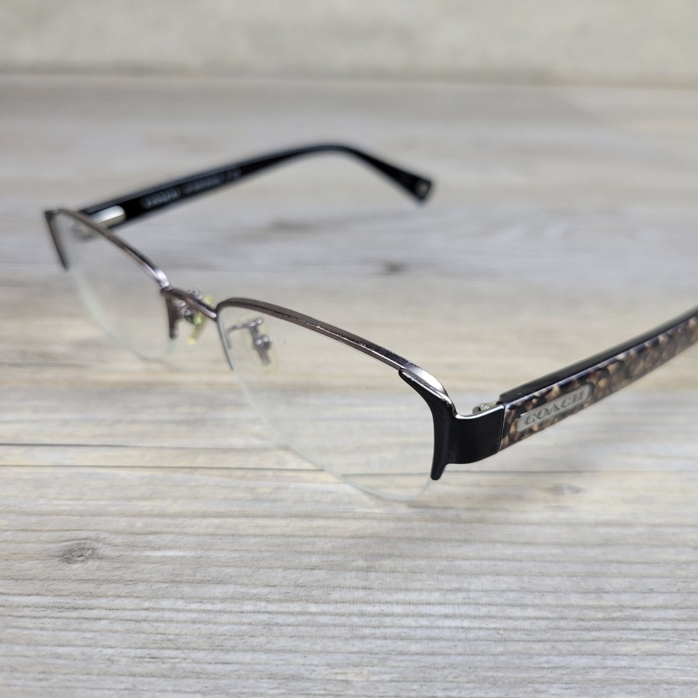 Coach Eyeglass Frames HC 5053 9181 Satin Gunmetal Beige Ocelot Women 50-18-140